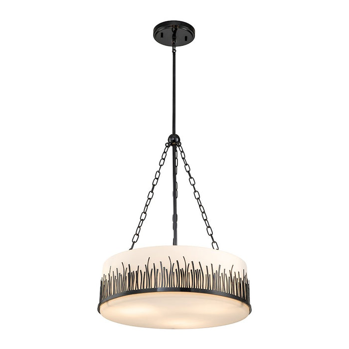 Lucas McKearn Sawgrass 3Lt Pendant, Laquered Black/Opal Etched - PD20319BLK-3