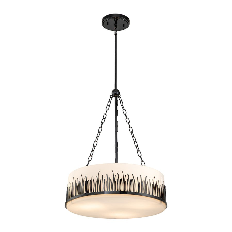 Lucas McKearn Sawgrass 3Lt Pendant, Laquered Black/Opal Etched - PD20319BLK-3