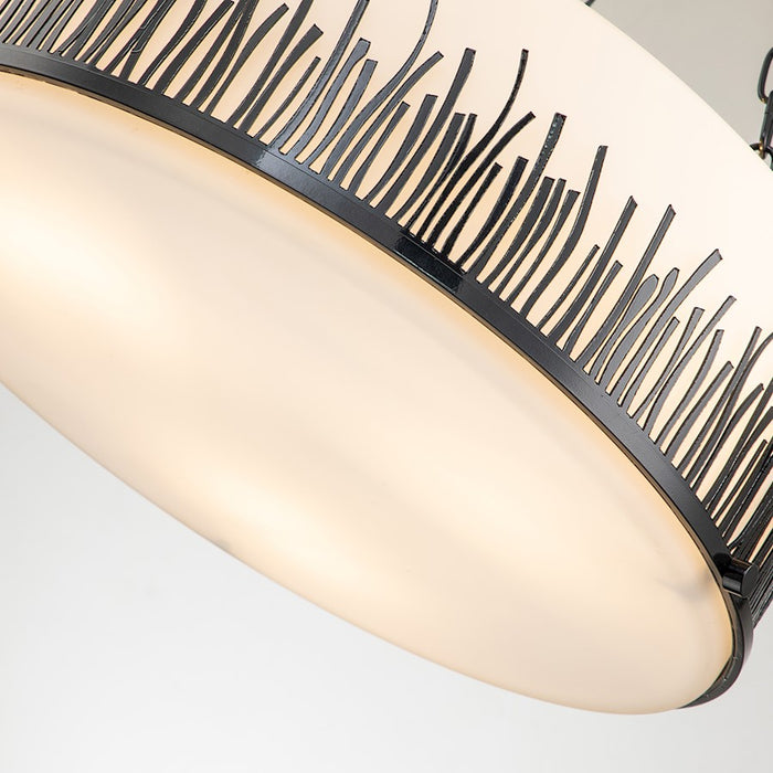 Lucas McKearn Sawgrass 3Lt Pendant, Laquered Black/Opal Etched