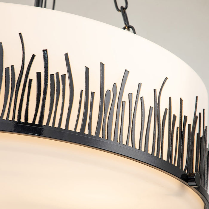 Lucas McKearn Sawgrass 3Lt Pendant, Laquered Black/Opal Etched