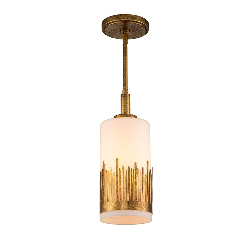 Lucas McKearn Sawgrass 1 Light Pendant, Gold Leaf/Opal Etched - PD20319G-1