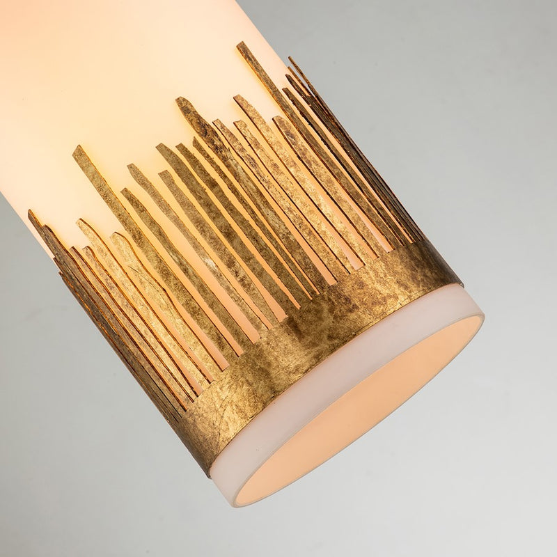 Lucas McKearn Sawgrass 1 Light Pendant, Gold Leaf/Opal Etched