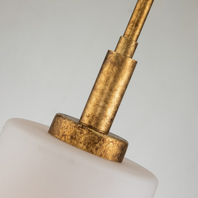 Lucas McKearn Sawgrass 1 Light Pendant, Gold Leaf/Opal Etched