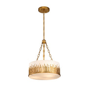 Lucas McKearn Sawgrass 2 Light Pendant, Gold Leaf/Opal Etched - PD20319G-2