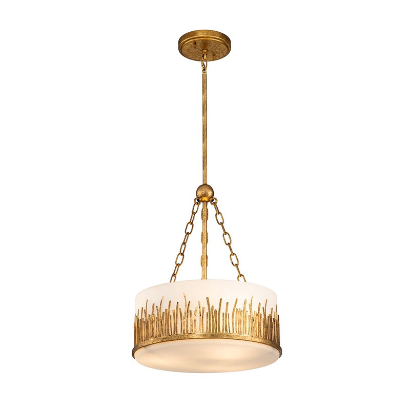 Lucas McKearn Sawgrass 2 Light Pendant, Gold Leaf/Opal Etched - PD20319G-2