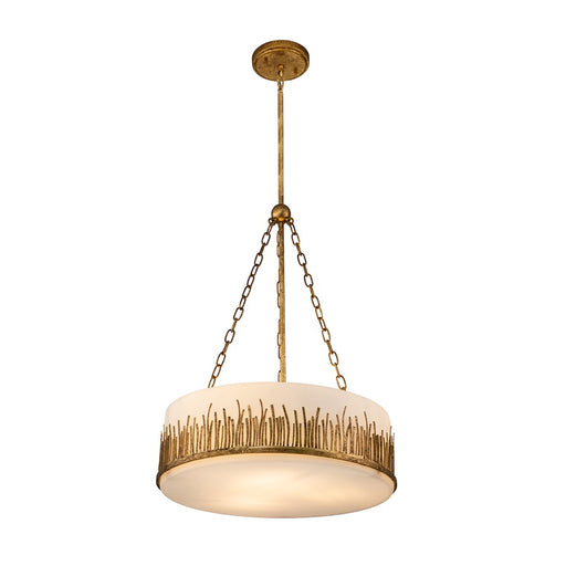 Lucas McKearn Sawgrass 3 Light Pendant, Gold Leaf/Opal Etched - PD20319G-3