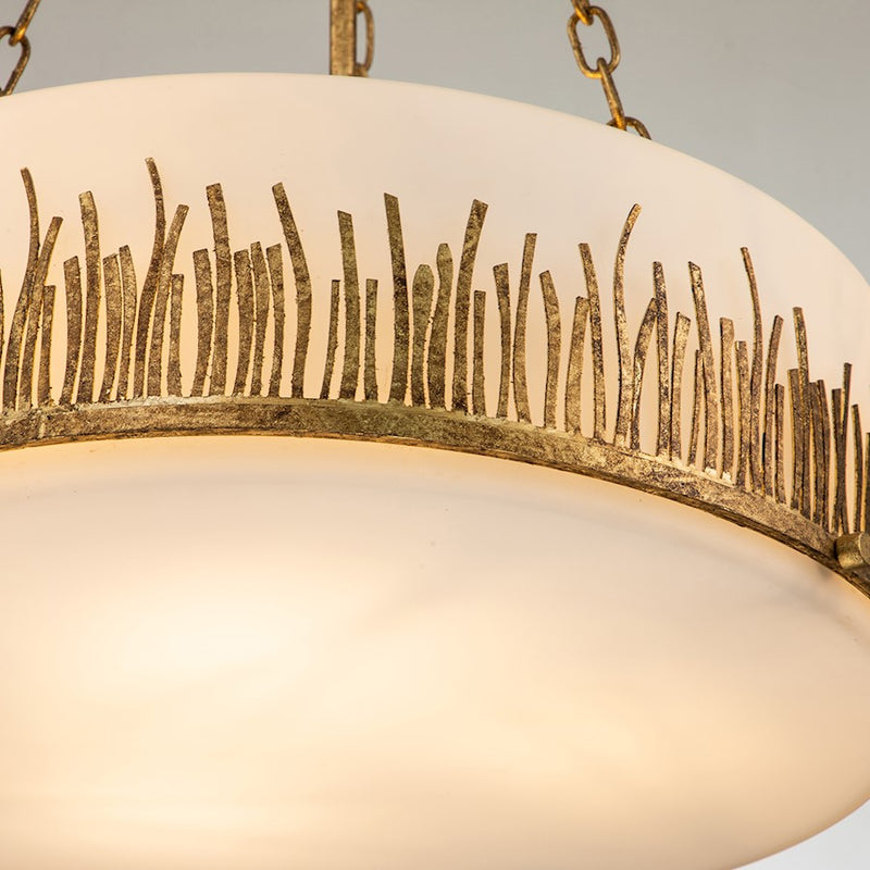 Lucas McKearn Sawgrass 3 Light Pendant, Gold Leaf/Opal Etched