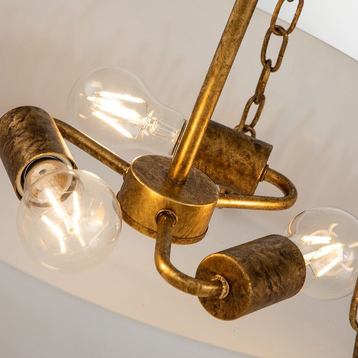 Lucas McKearn Sawgrass 3 Light Pendant, Gold Leaf/Opal Etched