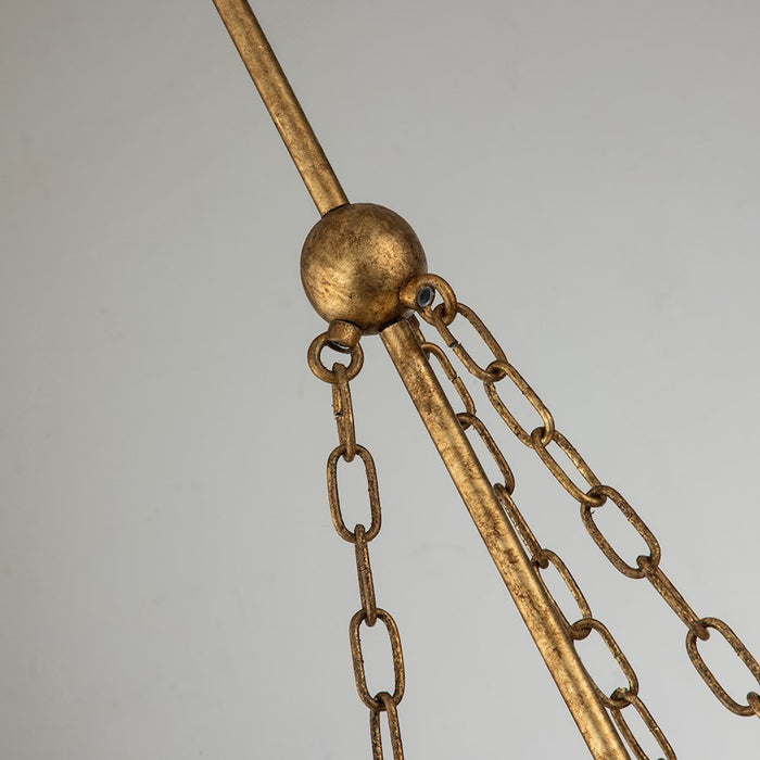 Lucas McKearn Sawgrass 3 Light Pendant, Gold Leaf/Opal Etched