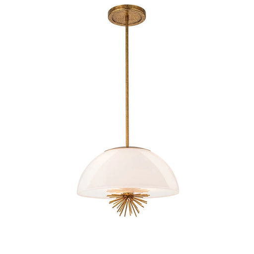 Lucas McKearn Staring 3 Light Pendant, Distressed Gold/Opal - PD30207G-18