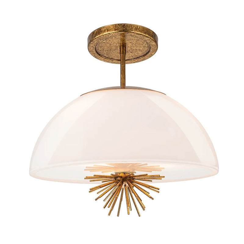 Lucas McKearn Staring 3 Light Pendant, Distressed Gold/Opal