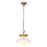Lucas McKearn Saucer 1 Light 15" Pendant, Aged Brass/Opal