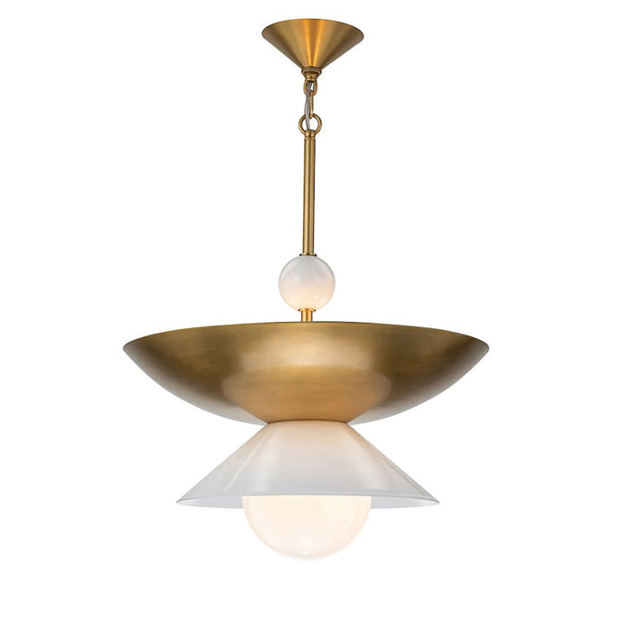 Lucas McKearn Saucer 1 Light 20" Pendant, Aged Brass/Opal - PD30210-20