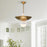 Lucas McKearn Saucer 1 Light 20" Pendant, Aged Brass/Opal