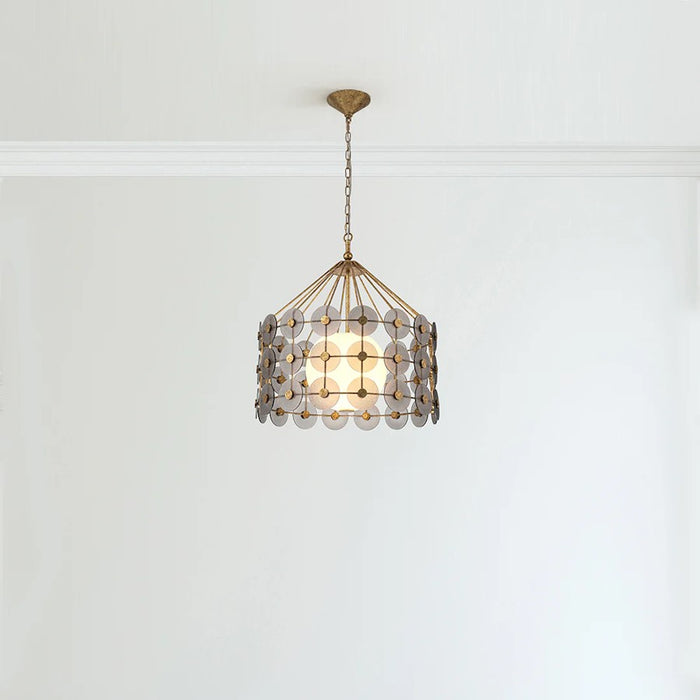 Lucas McKearn Meridian 3Lt Pendant, Gold/Smoked Glass/Smoke Glass