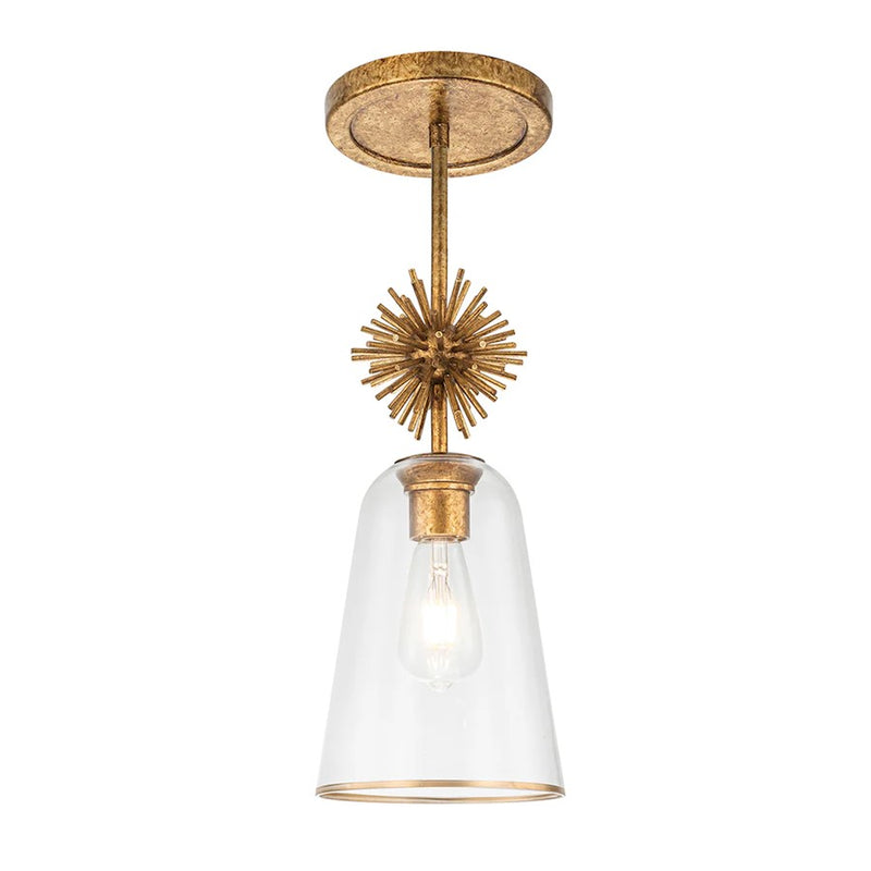 Lucas McKearn Staring 1Lt Pendant, Clear Glass/Gold/Clear - PD3027G-10C