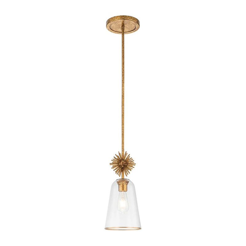 Lucas McKearn Staring 1Lt Pendant, Clear Glass/Gold/Clear