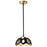 Lucas McKearn Pebbles 1 Light 10" Pendant, Black/Frosted Glass - PD7369B-10