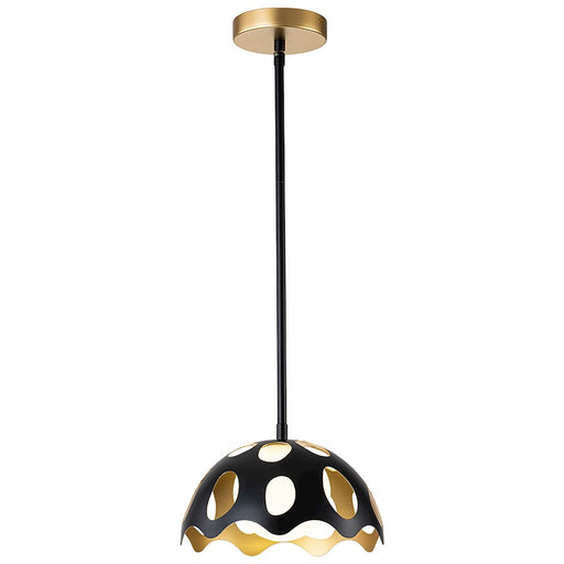 Lucas McKearn Pebbles 1 Light 10" Pendant, Black/Frosted Glass - PD7369B-10