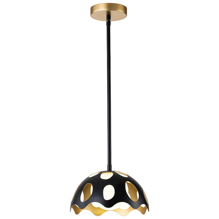 Lucas McKearn Pebbles 1 Light 10" Pendant, Black/Frosted Glass - PD7369B-10