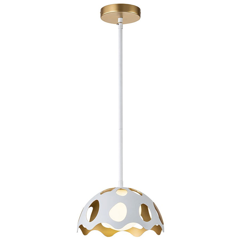 Lucas McKearn Pebbles 1 Light 10" Pendant, White/Frosted Glass - PD7369W-10