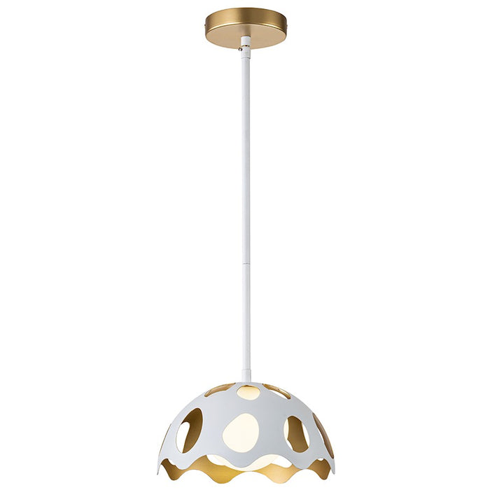Lucas McKearn Pebbles 1 Light 10" Pendant, White/Frosted Glass - PD7369W-10