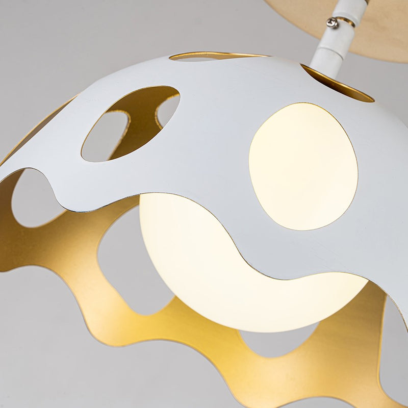 Lucas McKearn Pebbles 1 Light 10" Pendant, White/Frosted Glass