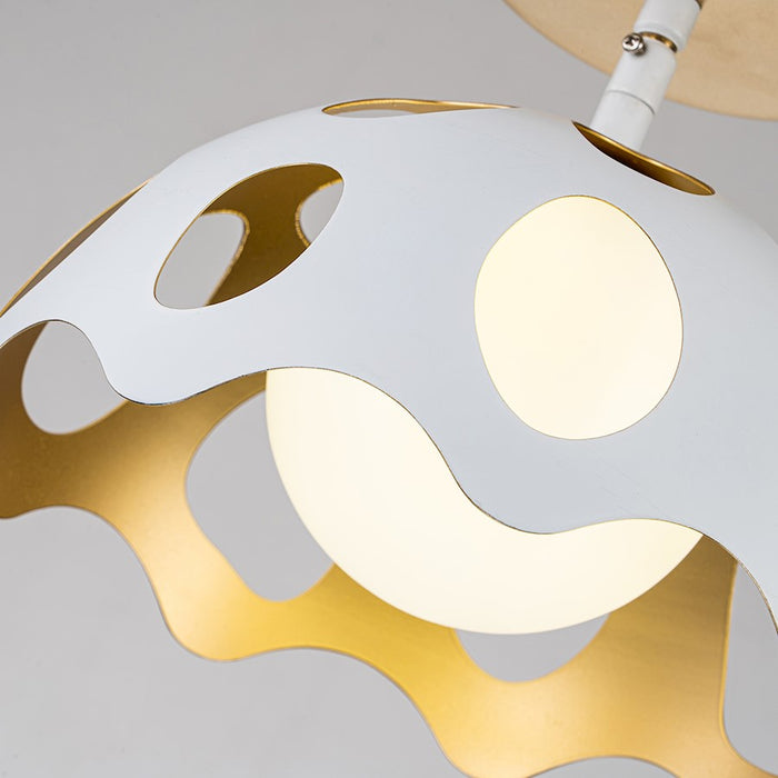 Lucas McKearn Pebbles 1 Light 10" Pendant, White/Frosted Glass