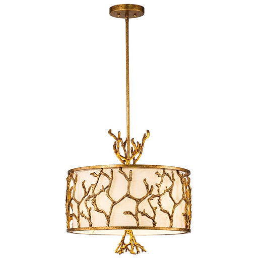 Lucas McKearn Coral 3 Light Chandelier, Gold/Cream - PD74390G-3