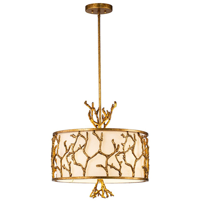 Lucas McKearn Coral 3 Light Chandelier, Gold/Cream - PD74390G-3