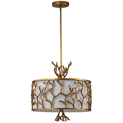 Lucas McKearn Coral 3 Light Chandelier, Gold/Cream