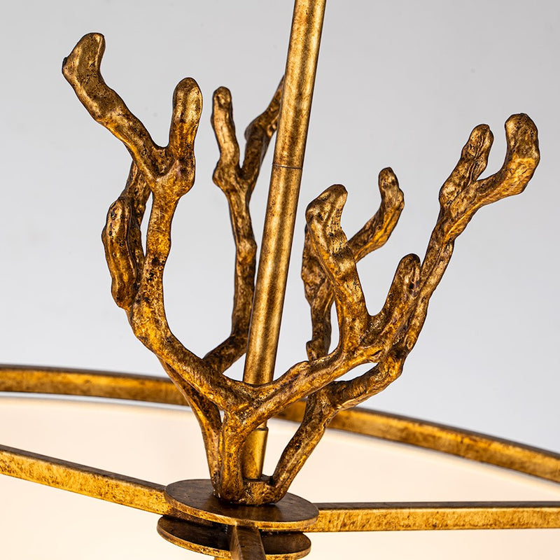 Lucas McKearn Coral 3 Light Chandelier, Gold/Cream