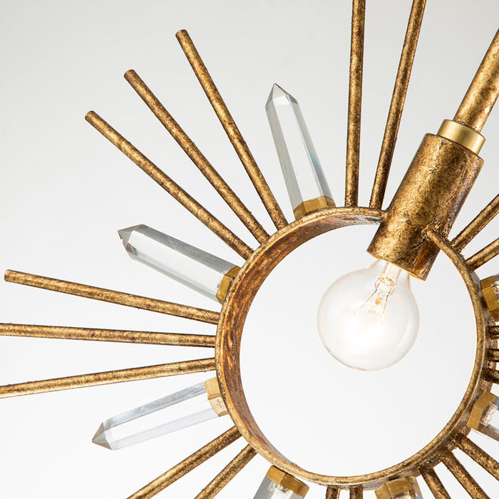 Lucas McKearn Sun King 1 Light Pendant, Gold Leaf