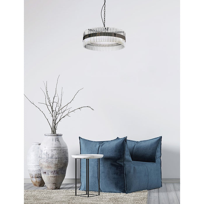 Lucas McKearn Metro 9 Light Pendant, Clear/Smokey Chrome