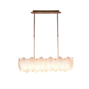 Lucas McKearn Acanthus 9Lt Oval Pendant, Clear Textured Glass/Brass - PD9082
