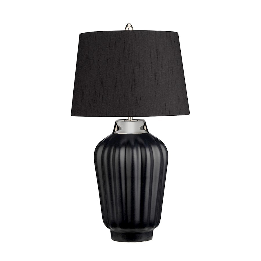 Lucas McKearn Bexley 1Lt Table Lamp, Black/Polished Nickel - QN-BEXLEY-TL-BKPN