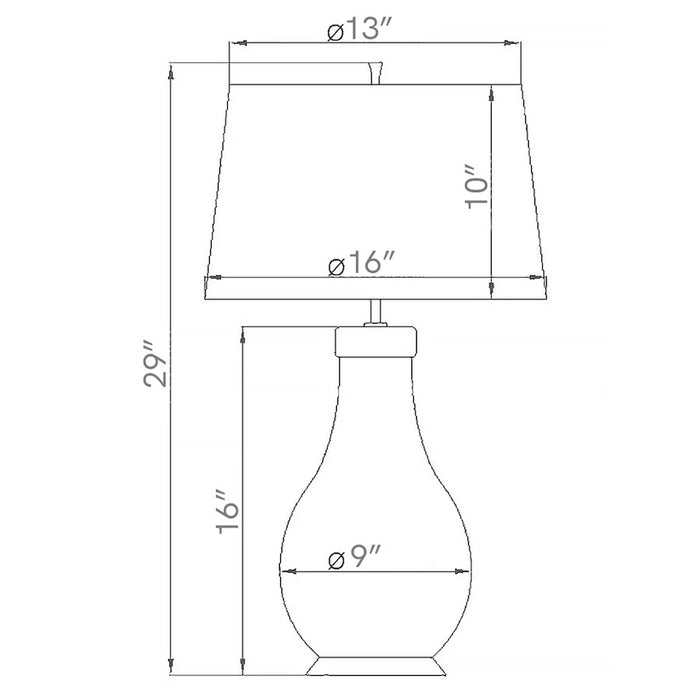 Lucas McKearn Havering 1Lt Table Lamp, Turquoise/Brass/Ivory