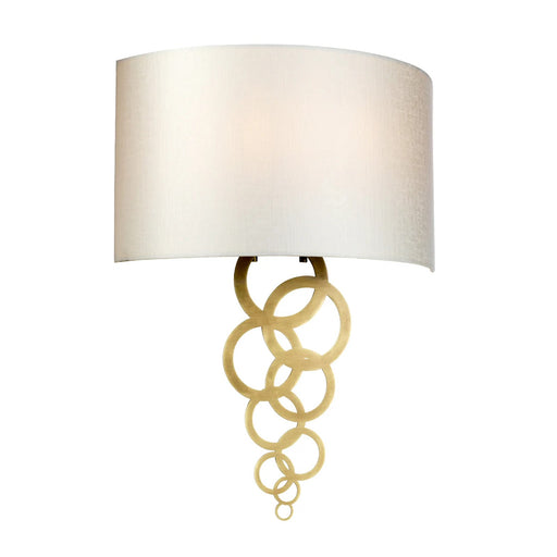 Lucas McKearn Curtis 2 Light Sconce, Aged Brass/Ivory Shade - SC-CURTIS-LARGE-AB