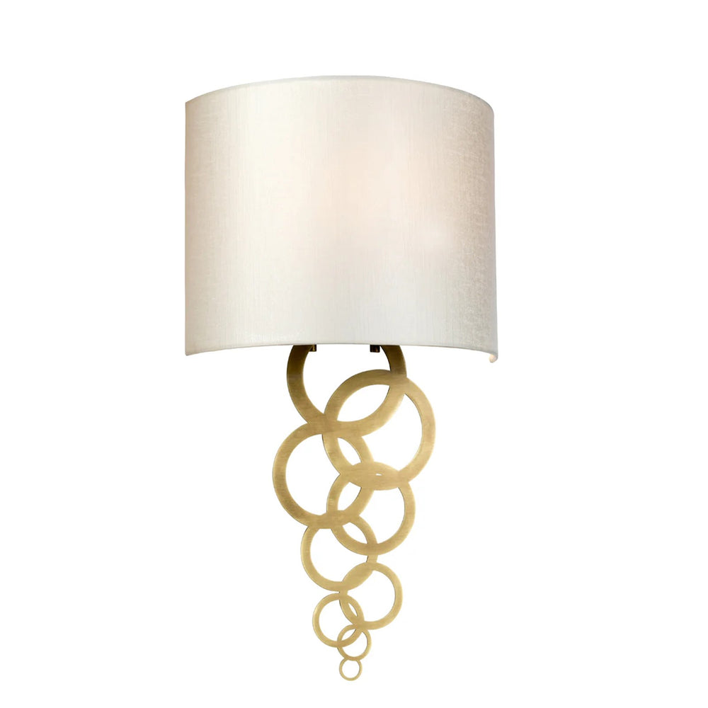 Lucas McKearn Curtis 1 Light Sconce, Aged Brass/Ivory Shade - SC-CURTIS-MEDUM-AB