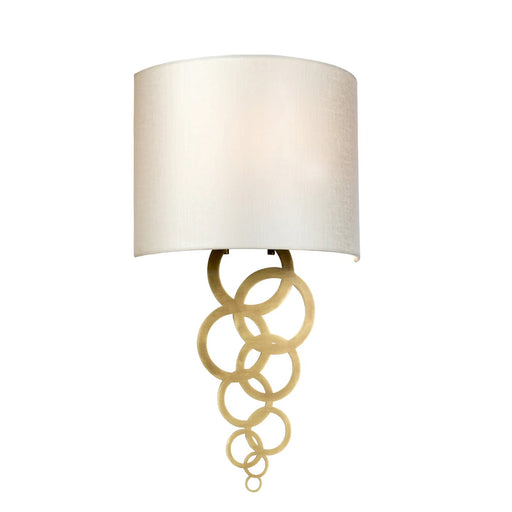 Lucas McKearn Curtis 1 Light Sconce, Aged Brass/Ivory Shade - SC-CURTIS-MEDUM-AB