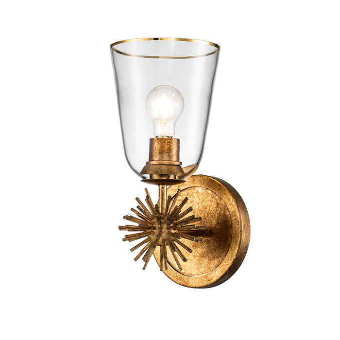 Lucas McKearn Staring 1 Light Sconce, Gold Leaf/Clear/Gold Trim - SC00957G-1