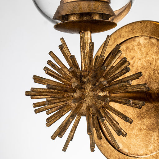Lucas McKearn Staring 1 Light Sconce, Gold Leaf/Clear/Gold Trim