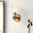 Lucas McKearn Staring 1 Light Sconce, Gold Leaf/Clear/Gold Trim
