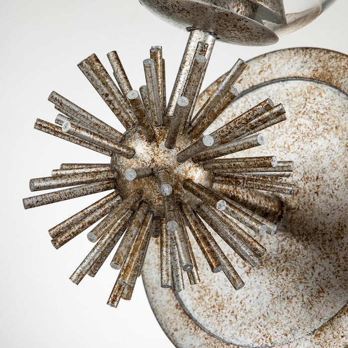 Lucas McKearn Staring 1 Light Sconce, Silver Leaf/Clear/Gold Trim