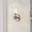 Lucas McKearn Staring 1 Light Sconce, Silver Leaf/Clear/Gold Trim