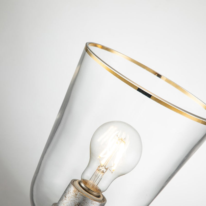 Lucas McKearn Staring 2 Light Sconce, Silver Leaf/Clear/Gold Trim