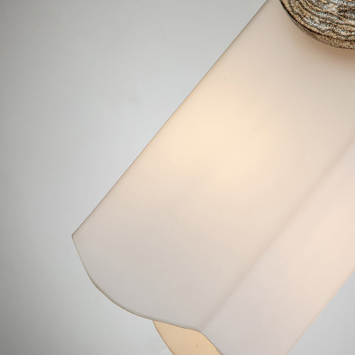 Lucas McKearn Elan 2 Light Sconce, Silver Leaf/Opal Etched