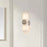 Lucas McKearn Elan 2 Light Sconce, Silver Leaf/Opal Etched