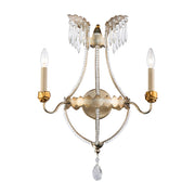 Lucas McKearn Lemuria 2 Light Wall Sconce, Distressed Silver/Gold - SC1035-2