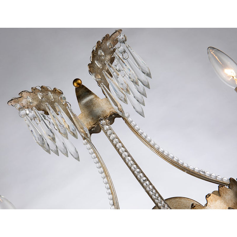 Lucas McKearn Lemuria 2 Light Wall Sconce, Distressed Silver/Gold